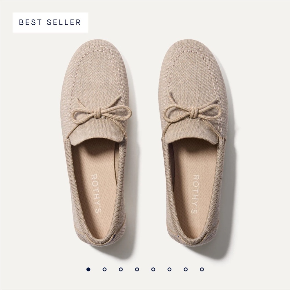Rothy’s The Boat Shoe, size 7.5, shimmery sand, NWT